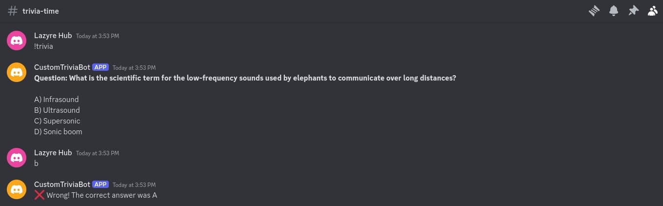 Discord Bot wrong answer