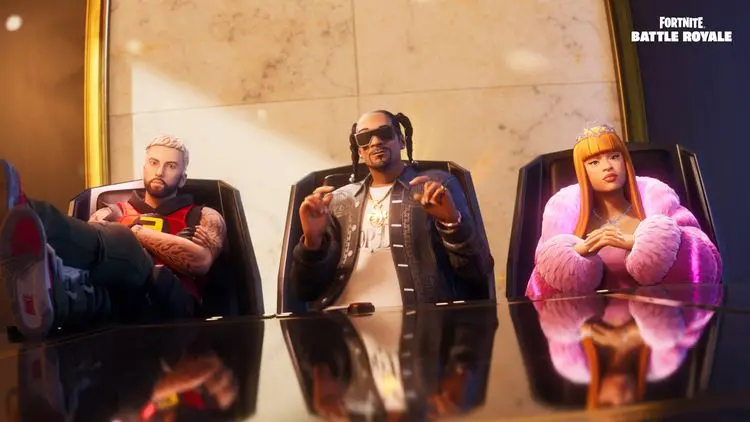 Fortnite Cover image with eminem snoop and ice spice